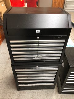 6 DRAWER TOOLBOX TO INCLUDE 6 DRAWER TOOLBOX WITH GAS LIFT LID IN BLACK: LOCATION - B1