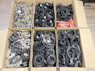 QTY OF VARIOUS CABLES. (TO INCLUDE ETHERNET, POWER, NETWORKING & VGA CABLES) [JPTM114651]