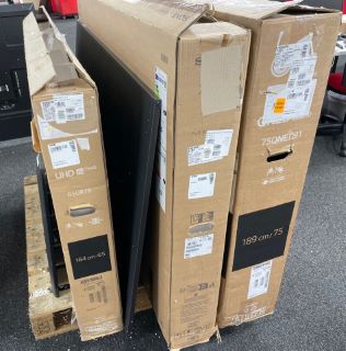PALLET OF 5 ASSORTED TV'S. (CONSISTING OF LG 50" 4K - 50QNED816RE, LG 65" 4K - 65UR78006LK, SAMSUNG 75" QLED 8K - QE75QN800CT, SONY 75" 4K - KD-75X85L, LG 75" 4K - 75QNED916QE. ALL PCBS REMOVED, SPAR