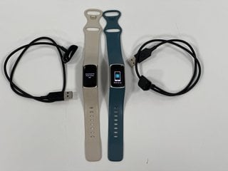 2X FITBIT CHARGE 5 FITNESS + HEALTH TRACKERS. (WITH CHARGER CABLES) [JPTM114053]