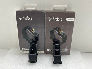2X FITBIT CHARGE 5 FITNESS TRACKERS IN GRAPHITE / BLACK: MODEL NO FB421 (WITH ACCESSORIES AS PHOTOGRAPHED) [JPTM114294]