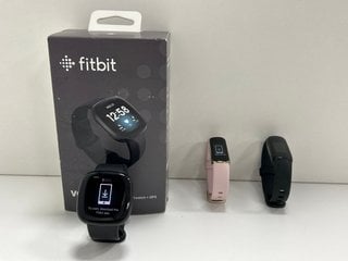 3X FITBIT ASSORTED FITNESS TRACKERS. (WITH ACCESSORIES AS PHOTOGRAPHED) [JPTM114415]