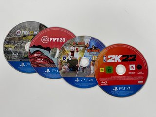 4X SONY PLAYSTATION 4 GAMES. (TO INCLUDE NBA 2K22, WORMS BATTLEGROUNDS, FIFA 20 AND FIFA 17) [JPTM114164]