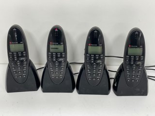 4X POLYCOM KIRK 4020 DECT WIRELESS HANDSETS. (WITH 4X CHARGING STATIONS & POWER CABLES) [JPTM114136]