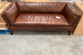 HALO GROUCHO MEDIUM 2 SEATER SOFA IN VINTAGE BROWN LEATHER - RRP £1399: LOCATION - A7