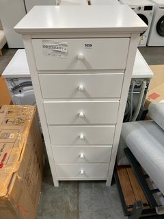 JOHN LEWIS & PARTNERS WILTON 6 DRAWER TALLBOY CHEST IN WHITE - RRP £349: LOCATION - A7