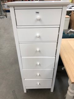 JOHN LEWIS & PARTNERS 6 DRAWER TALLBOY IN WHITE RRP £249: LOCATION - A7