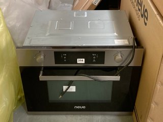 NEUE INTEGRATED COMPACT MICROWAVE OVEN AND GRILL IN STAINLESS STEEL : MODEL NEG440X - RRP £250: LOCATION - A11