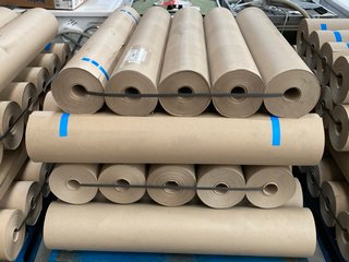 PALLET OF ROLLS OF BROWN PACKAGING PAPER: LOCATION - A4 (KERBSIDE PALLET DELIVERY)