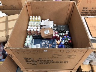 PALLET OF ASSORTED FOOD AND DRINKS ITEMS TO INCLUDE MONSTER ENERGY ULTRA ROSE ZERO SUGAR ENERGY DRINK - BBE 31/07/2025: LOCATION - C8 (KERBSIDE PALLET DELIVERY)