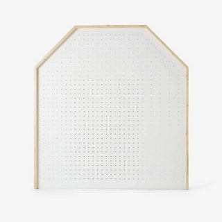 LARGE WALL HUNG PEGBOARD IN NATURAL : SIZE 15 X 134 X 142CM - RRP £150: LOCATION - C3