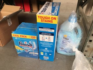 (COLLECTION ONLY) 3 X ASSORTED CLEANING ITEMS TO INCLUDE FINISH DISHWASHER TABLETS: LOCATION - BR9