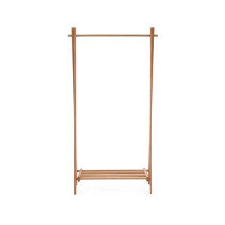 KOBE SOLID WOOD CLOTHING RACK WITH SHELF IN NATURAL WOOD FINISH: LOCATION - C3