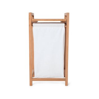 NAGOYA SOLID WOOD LAUNDRY ORGANISER IN NATURAL FINISH - RRP £90: LOCATION - C3
