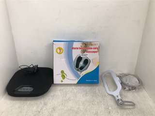 3 X ASSORTED ITEMS TO INCLUDE WARM FOOT BOTTOM CURE MASSAGER: LOCATION - E4