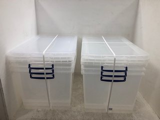 2 X MULTI PACKS OF CLEAR PLASTIC STORAGE BOXES: LOCATION - E4