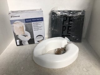 3 X ASSORTED TOILET ITEMS TO INCLUDE 2 X HOMECRAFT SAVANAH RAISED TOILET SEATS: LOCATION - E5