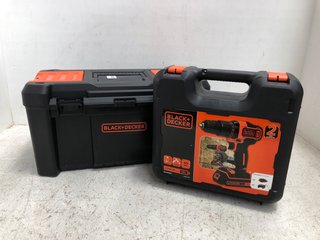2 X ASSORTED BLACK AND DECKER TOOL ITEMS TO INCLUDE 18V LITHIUM ION CORDLESS DRILL DRIVER: LOCATION - H1