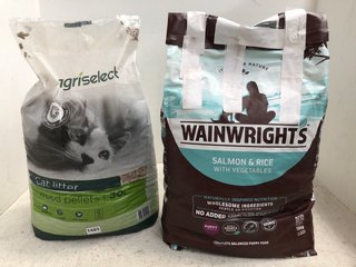 2 X ASSORTED PET ITEMS TO INCLUDE AGRISELEA 30L WOOD PELLET CAT LITTER: LOCATION - H4