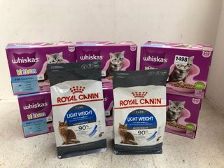 QTY OF ASSORTED PET FOOD ITEMS TO INCLUDE 2 X ROYAL CANIN LIGHT WEIGHT DRIED CAT FOOD BB: 07/25: LOCATION - H5