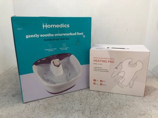 2 X ASSORTED ITEMS TO INCLUDE HOMEDICS BUBBLEMATE FOOT SPA: LOCATION - E10