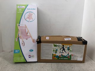 2 X ASSORTED BABY ITEMS TO INCLUDE JUNGLE MY FIRST SCOOTER: LOCATION - E11