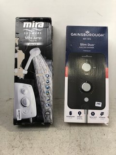 2 X ASSORTED SHOWER ITEMS TO INCLUDE GAINSBOROUGH SLIM DUO ELECTRIC SHOWER: LOCATION - E11