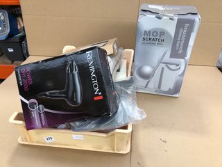 QTY OF ASSORTED ITEMS TO INCLUDE REMINGTON POWER DRY 2000 HAIR DRYER: LOCATION - E18