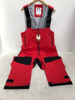 TYPHOON OFFSHORE HIFITS TROUSERS IN RED SIZE: L RRP - £209: LOCATION - E1