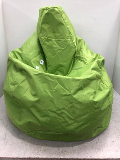 LARGE COVERED BEANBAG IN GREEN: LOCATION - E2