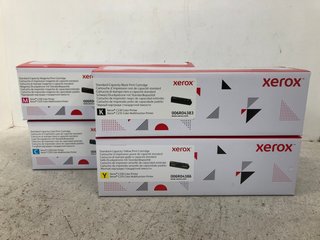 4 X XEROX C230 PRINT COLOUR CARTRIDGES IN YELLOW, CYAN AND MAGENTA: LOCATION - G3