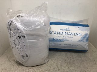 2 X ASSORTED BED ITEMS TO INCLUDE SNUGGLEDOWN SCANDINAVIAN COLLECTION KING SIZE CLASSIC HOLLOWFIBRE DUVET: LOCATION - G4