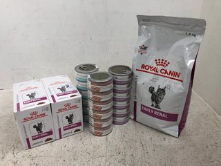 QTY OF ASSORTED PET FOOD ITEMS TO INCLUDE ROYAL CANIN VETERINARY EARLY RENAL DRIED FOOD PACK 1.5KG: LOCATION - G6