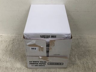 BOX OF A4 WHITE VALUE PRINTER PAPER: LOCATION - G7