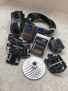 QTY OF ASSORTED ITEMS TO INCLUDE HIGH PERFORMANCE CORK BRAKE PADS & 28" 700C INNER TUBE SV15: LOCATION - AR1