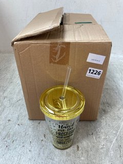 QTY OF PLASTIC DRINKING BEAKERS WITH STRAWS: LOCATION - AR6
