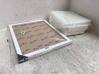 QTY OF CLEAR PLASTIC DIY BOXES TO INCLUDE WHITE WOODEN PICTURE FRAME: LOCATION - AR11