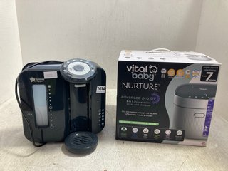 2 X ASSORTED ITEMS TO INCLUDE TOMMEE TIPPEE FORMULA FEED MAKER & VITAL BABY ADVANCED PRO 3 IN 1 UV STERILISER: LOCATION - BR13