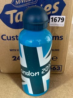 QTY OF LONDON 2012 BLUE METAL DRINKING CANS: LOCATION - BR15