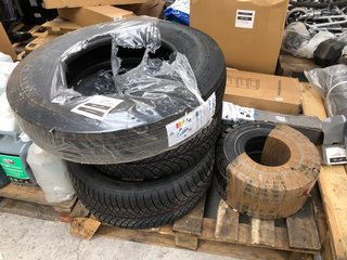 QTY OF ASSORTED TYRES TO INCLUDE NANKANG TRUCK & BUS 6.5OR 16 108/107N & 2 X NANKANG 225/50R17 & 2 X SOLID TYRES FOR FORKLIFTS: LOCATION - A7