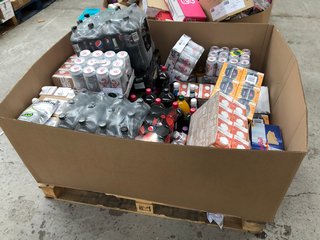 (COLLECTION ONLY) PALLET OF ASSORTED SOFT DRINKS TO INCLUDE PEPSI MAX CHERRY 2L BB 12/2022 & MINOR FIGURES BLACK TEA CONCENTRATE BB 17/12/2023: LOCATION - B8