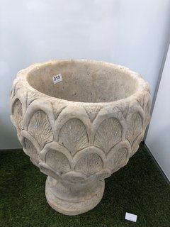 (COLLECTION ONLY) STONEWORKS STONE DECORATIVE PLANTER ON STAND: LOCATION - B3