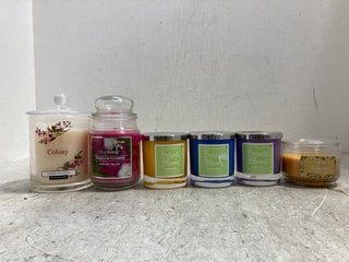 (COLLECTION ONLY) QTY OF ASSORTED CANDLES TO INCLUDE PORTMEIRION BOTANIC BLOOMS IN SUNFLOWER AND TRUE LIVING IN PASSION FLOWER: LOCATION - BR9
