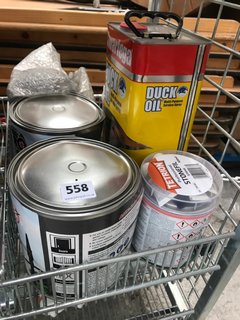 (COLLECTION ONLY) QTY OF ASSORTED ITEMS TO INCLUDE NITROMORS ANTI RUST PAINT & DUCK OIL: LOCATION - R8