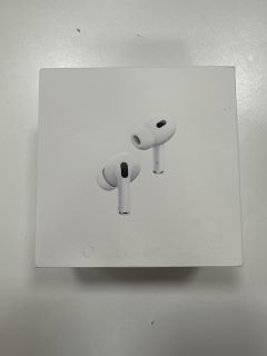 APPLE AIRPODS PRO (2ND GENERATION) EARBUDS (ORIGINAL RRP - £229) IN WHITE: MODEL NO A2698 A2699 A2700 (WITH BOX & CHARGE CABLE) [JPTM114071]. THIS PRODUCT IS FULLY FUNCTIONAL AND IS PART OF OUR PREMI
