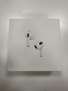 APPLE AIRPODS (3RD GENERATION) EARBUDS IN WHITE: MODEL NO A2564 A2565 A2566 (WITH BOX & CHARGE CABLE) [JPTM114077]. THIS PRODUCT IS FULLY FUNCTIONAL AND IS PART OF OUR PREMIUM TECH AND ELECTRONICS RA