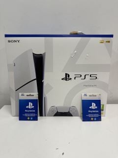 SONY PLAYSTATION 5 DISC EDITION 1TB GAMES CONSOLE (ORIGINAL RRP - £479) IN WHITE: MODEL NO CFI-2016 A01Y (WITH BOX & ALL ACCESSORIES, TO INCLUDE 2X £50 CHECKED & VALID GIFT CARDS) [JPTM114271]. THIS