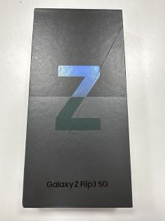 SAMSUNG GALAXY Z FLIP 3 5G 256GB SMARTPHONE IN PHANTOM BLACK: MODEL NO SM-F711B (WITH BOX & CHARGE CABLE, PHONE SHOWS SIGNS OF COSMETIC DAMAGE) [JPTM114531]. THIS PRODUCT IS FULLY FUNCTIONAL AND IS P