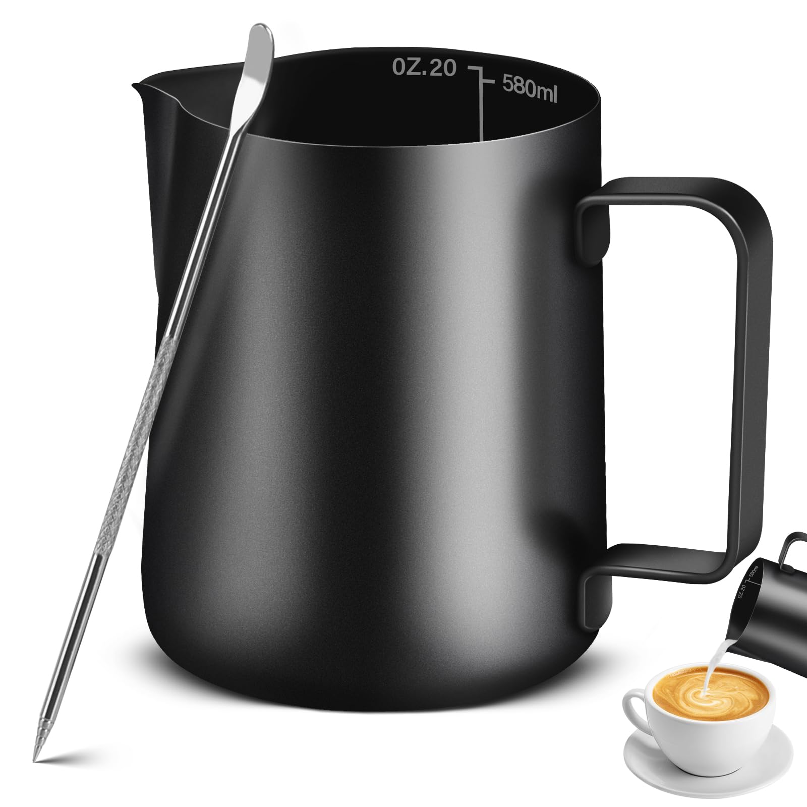 John Pye Auctions 28 X MILK JUG FOR COFFEE MACHINE, BLACK MILK STEAM