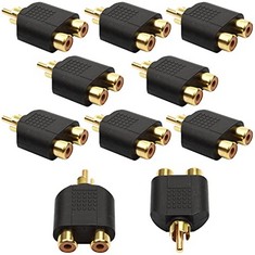 16 X GALDO EP 1 RCA MALE TO 2 RCA FEMALE ADAPTER,RCA Y SPLITTER ADAPTER Y SPLITTER ADAPTERS CONNECTOR FOR SUBWOOFER, CAR STEREO, TV, DIGITAL AUDIO ETC.?10PACK? - TOTAL RRP £107: LOCATION - A